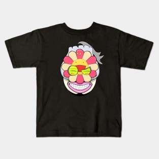 Dope Sunflower smily face mask illustration Kids T-Shirt